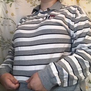 90s indie striped cropped shirt !!